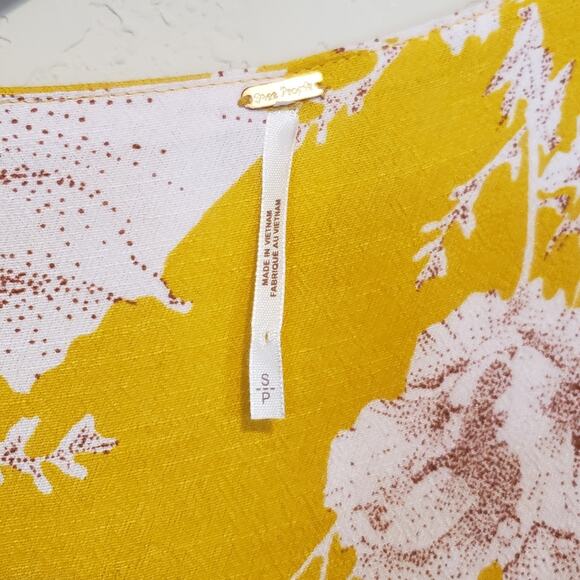 Free People Yellow Floral Mini Dress - Picture 4 of 10